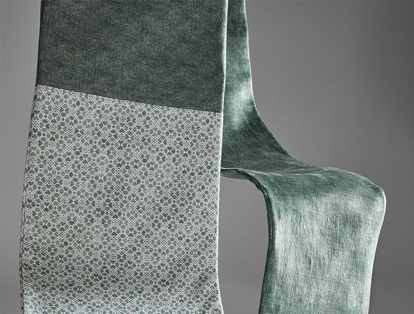 Sussex Tile Padua Pavement and Almost Plain Velvet in Green